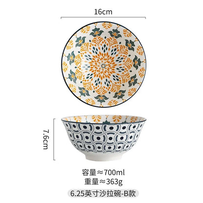 6.25-Inch Bohemian Ceramic Bowl – Unique design Soup & Salad Bowl