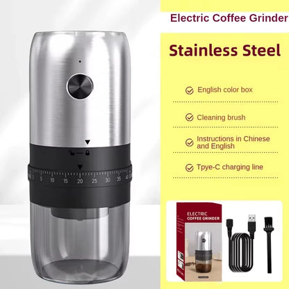 Portable Electric Coffee Bean Grinder – 40 Gears Adjustable, Rechargeable & Powerful