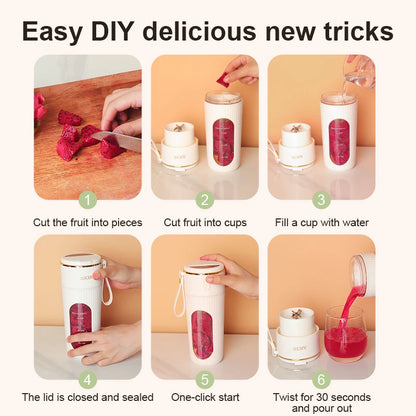 Powerful Portable Blender smoothies / Juicer travel cup Rechargeable Lcd Display