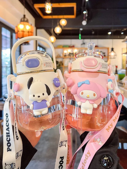 Large 820ML cute Cartoon Character Water Bottle – Cute & Unique