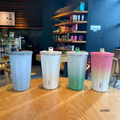 600ML Thermos Stainless Steel Vacuum Insulated Travel Mug | Gradient Color Thermal Cup