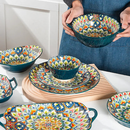 Bohemian Retro pattern Ceramic Dinnerware – Plates & Bowls