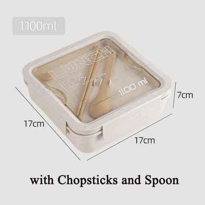 1100ML Lunch Box Bento Box With Spoon Chopsticks