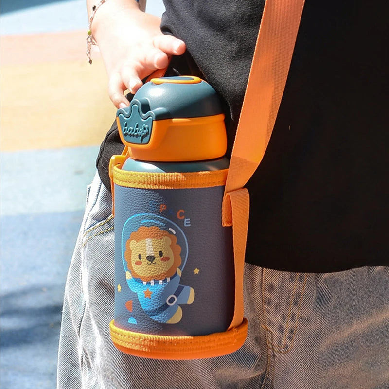 500ML Kids Thermos Bottle with Strap & Carry Bag