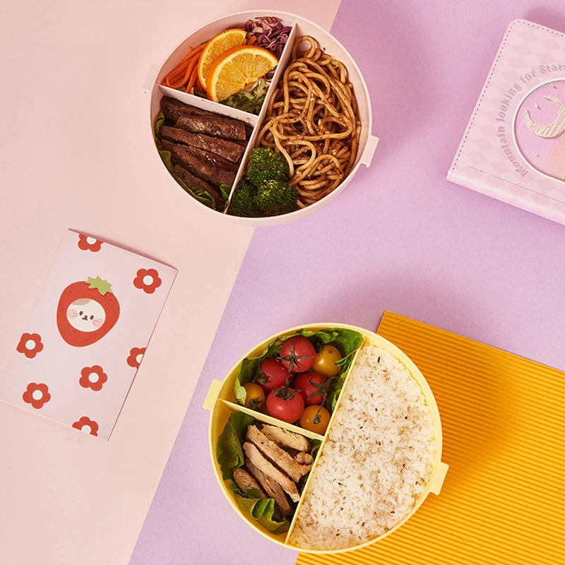 Cute Donut Shape Lunch Box – 3 Compartments