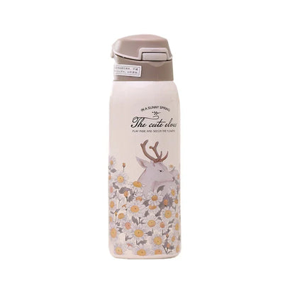 Cute printed Kids Insulated water bottle with straw