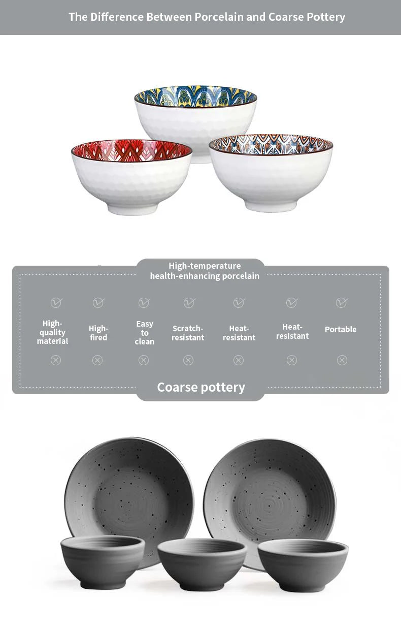 3Pcs Ceramic Bowl Set – 4.5-Inch Dessert or Soup Bowls