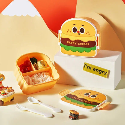 Kids Creative Lunch Boxes-hamburger, fries, and toast shapes