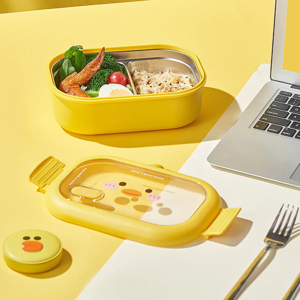 2 compartments stainless steel cute Bento box-Lunch box