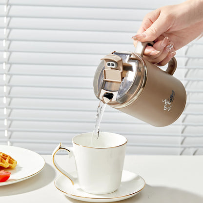 Double-Wall Thermal Coffee Cup With Strainer&Spoon Portable Leak Proof Coffee Mug