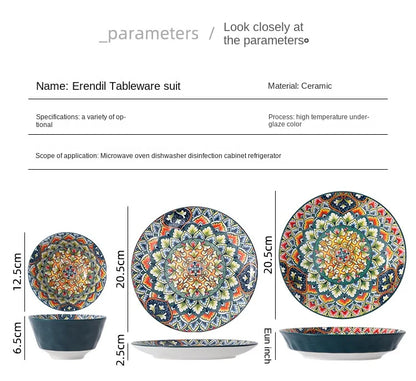 Bohemian Retro pattern Ceramic Dinnerware – Plates & Bowls