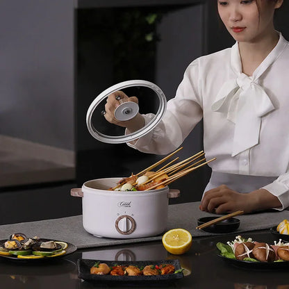 1.5L Multifunction Mini Electric Cooking Hot Pot with Food Steamer
