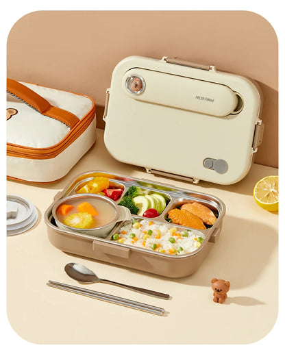 FREE SHIPPING! HOT DEAL the ultimate combo! Complete Set lunch box Includes cutlery, soup container  and insulated lunch bag.