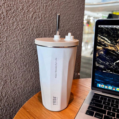 600ML Thermos Stainless Steel Vacuum Insulated Travel Mug | Gradient Color Thermal Cup