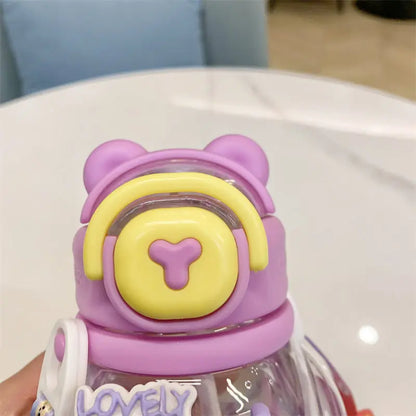500ml Cartoon Character Water Bottle – Cute & Unique Design with Adjustable Strap