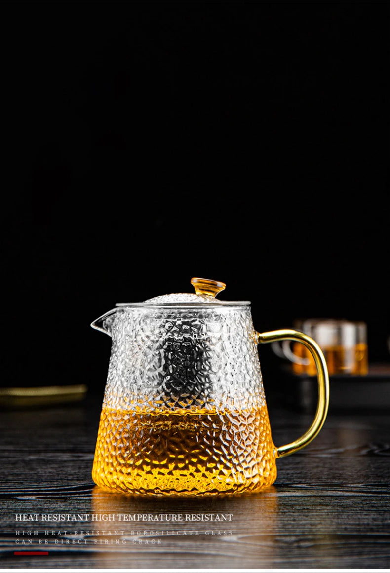 High-Quality Heat Resistant Glass Teapot – Borosilicate Glass with Colored Knob