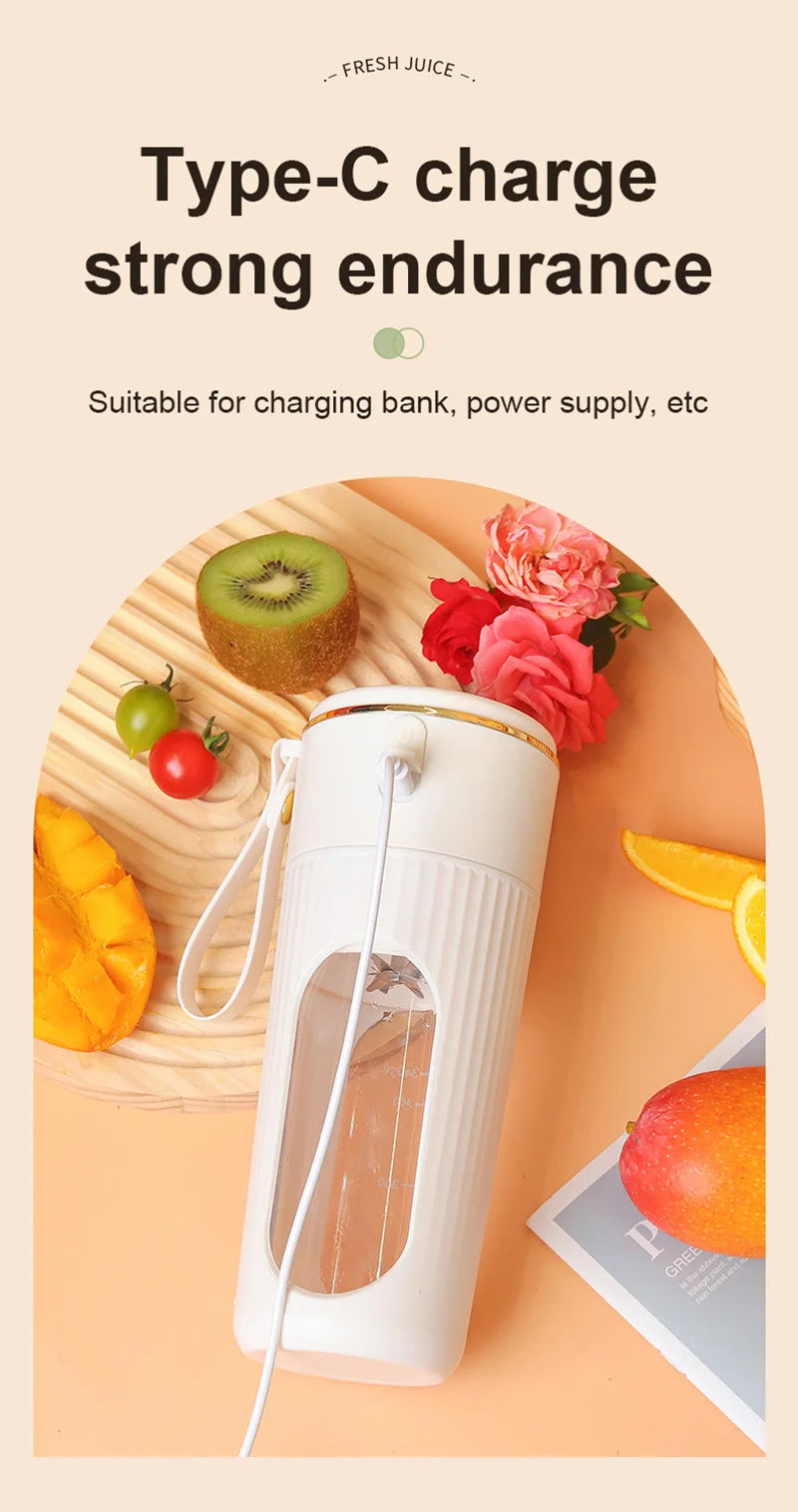 Powerful Portable Blender smoothies / Juicer travel cup Rechargeable Lcd Display
