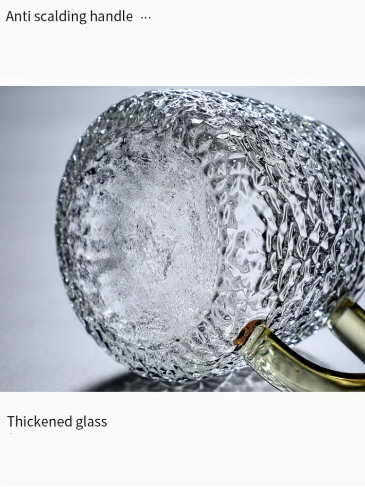 350ml / 400ml Hammer Pattern Coffee & Tea Cup – Heat Resistant Glass Mug