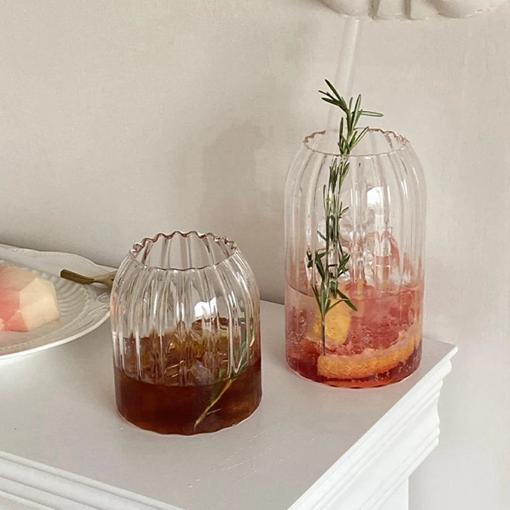 350/500/550/750ML Can-Shaped Glass Cups with Bamboo Lids & Glass Straws