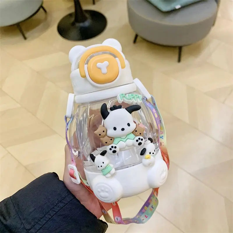 500ml Cartoon Character Water Bottle – Cute & Unique Design with Adjustable Strap