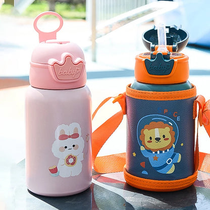 500ML Kids Thermos Bottle with Strap & Carry Bag