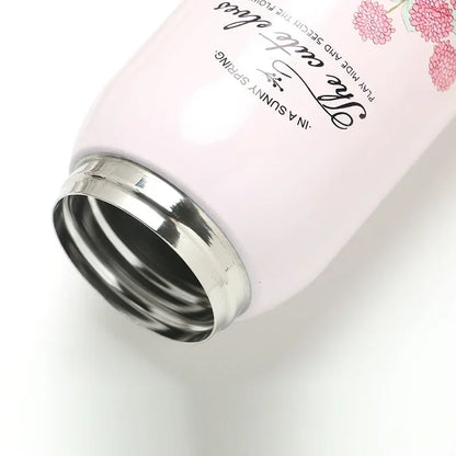 Cute printed Kids Insulated water bottle with straw