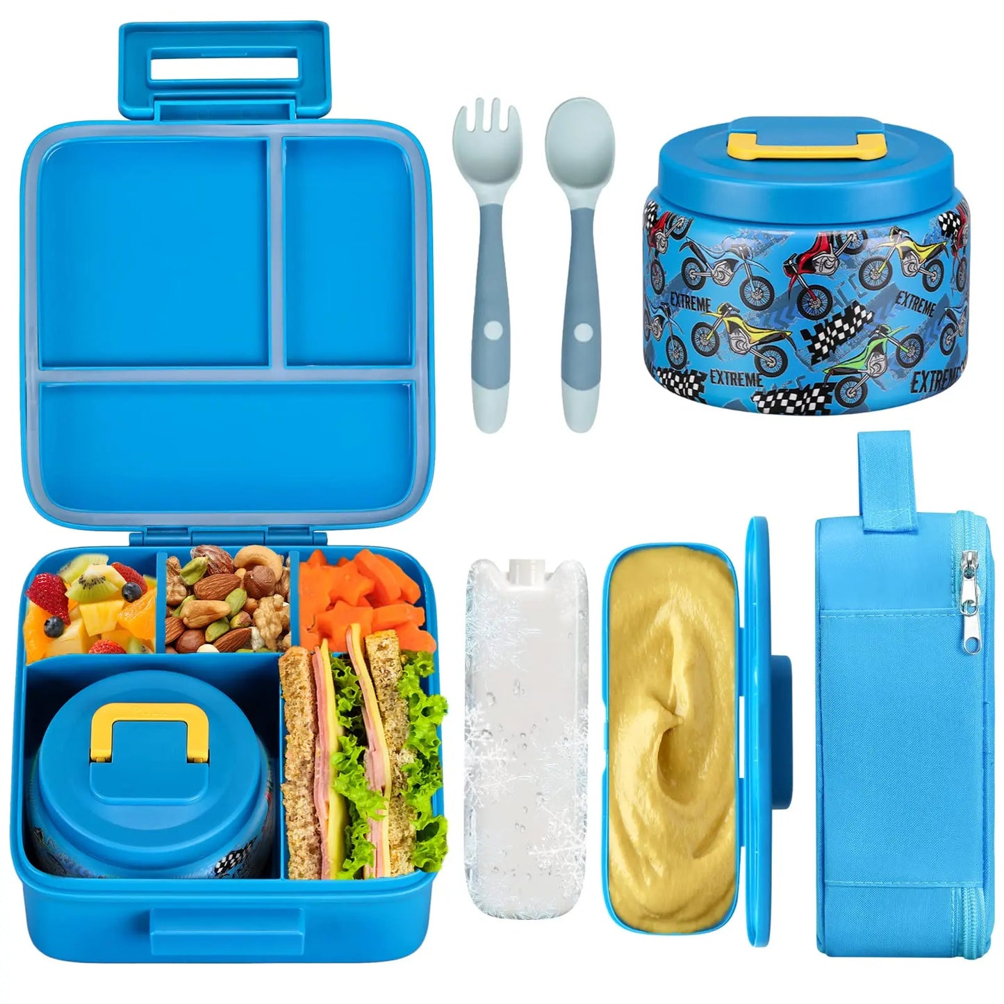 Kids Lunch Box Set with insulated bag – more choice of colour