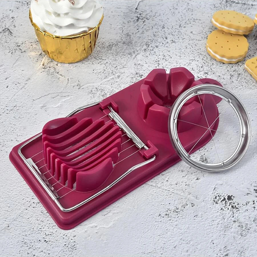 Multifunctional egg cutter 2-in-1 stainless steel wire pull egg cutter for hanging kitchen accessory tools