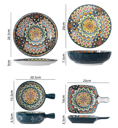 Bohemian Retro pattern Ceramic Dinnerware – Plates & Bowls