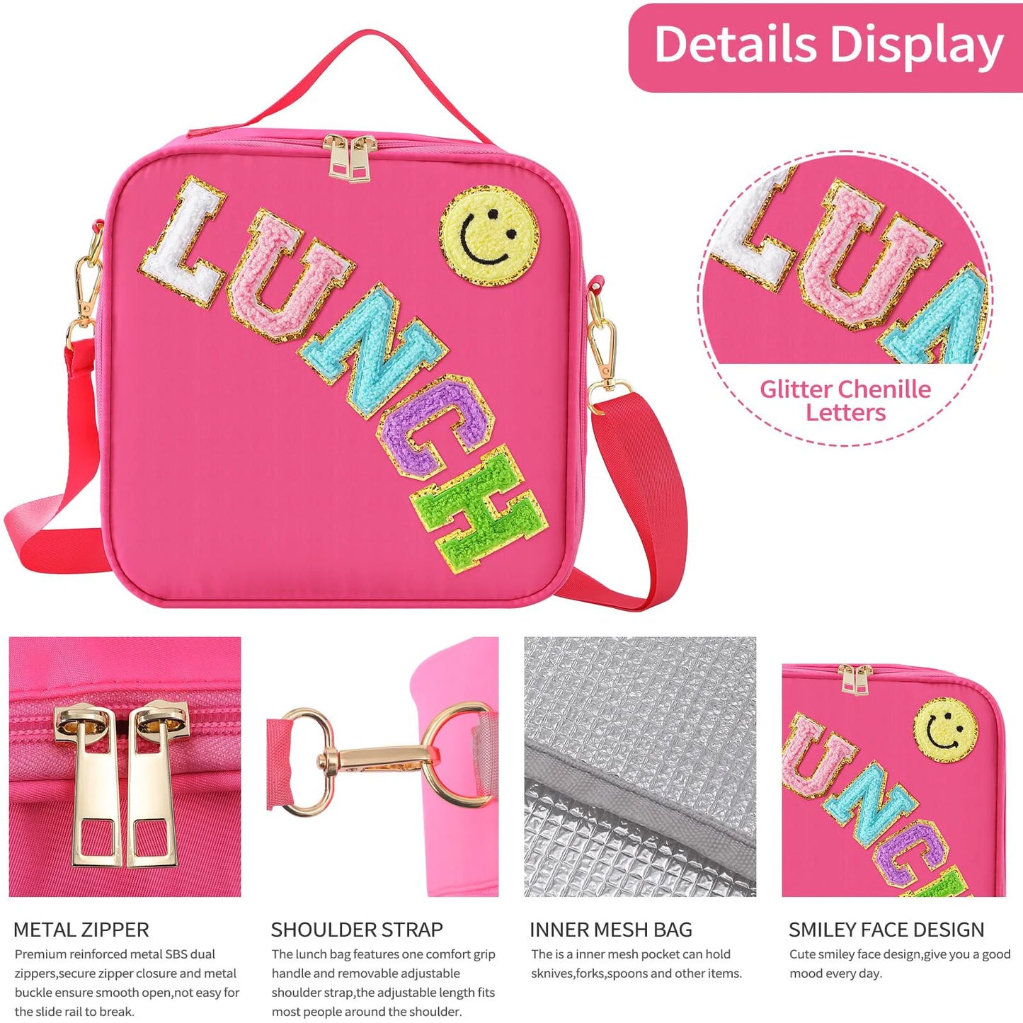 Adjustable Strap Insulated Lunch Bag for kids