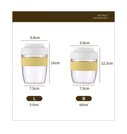 Portable Breakfast Cup with Spoon — Oatmeal, Cereal, Yogurt- On-the-Go Food Container