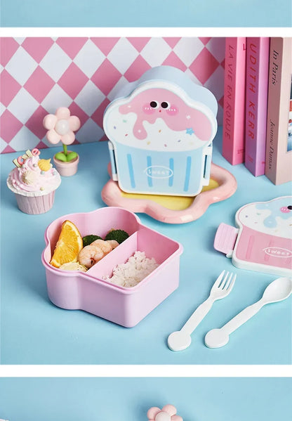 Kids Creative Lunch Boxes-hamburger, fries, and toast shapes