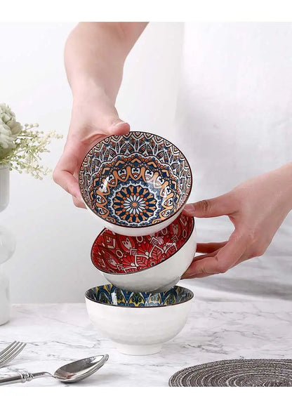 3Pcs Ceramic Bowl Set – 4.5-Inch Dessert or Soup Bowls