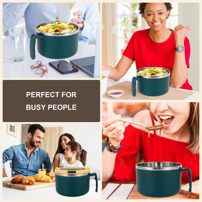 Microwave Ramen Noodle Bowl with Spoon Chopsticks BPA Free Ramen Cooker Bowl