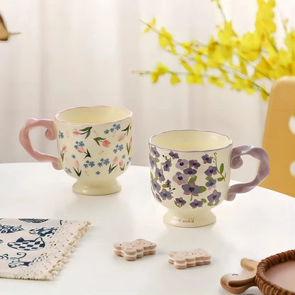 300ml Floral Vintage Retro Mug – Beautiful Coffee & Tea Cup