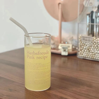 350/500/550/750ML Can-Shaped Glass Cups with Bamboo Lids & Glass Straws