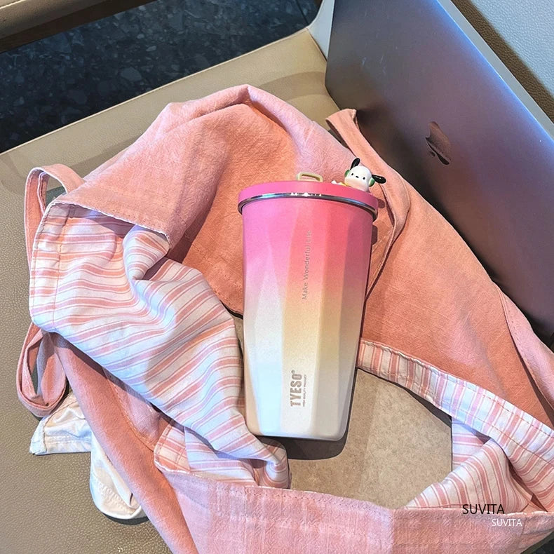 600ML Thermos Stainless Steel Vacuum Insulated Travel Mug | Gradient Color Thermal Cup