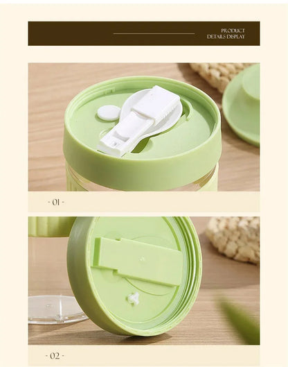 Portable Breakfast Cup with Spoon — Oatmeal, Cereal, Yogurt- On-the-Go Food Container