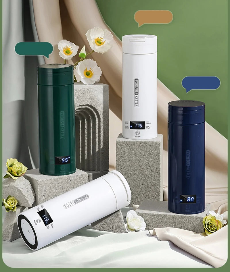 Electric portable thermos bottle style, Leakproof Portable Fast Water Boiling Thermos Bottle