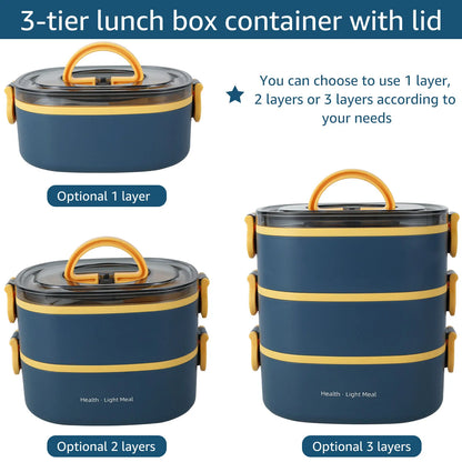 2000ML 3 Layer Portable lunch Box