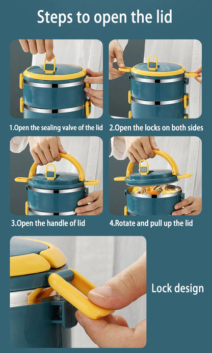 Portable Lunch Box  Bento Thermos Containers with Bag