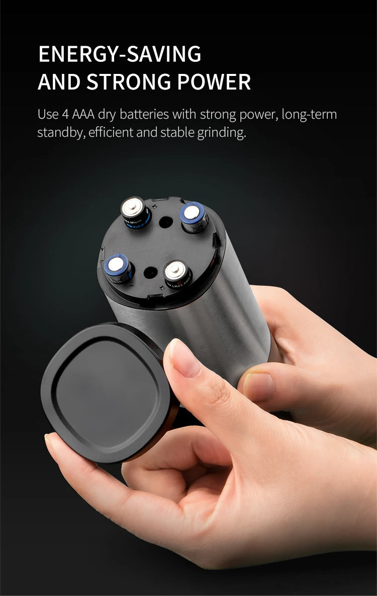 Electric Salt & Pepper Grinder – Gravity Automatic Spice Mill with LED Light