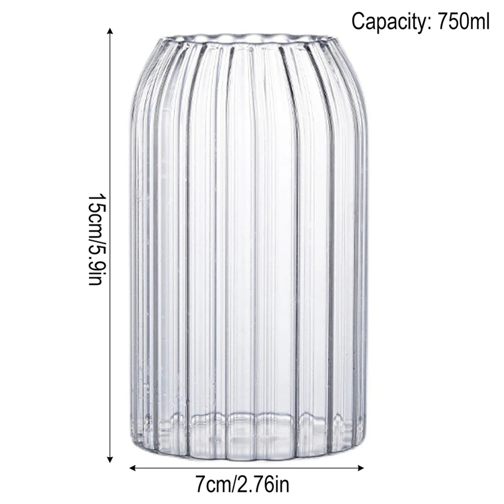 350/500/550/750ML Can-Shaped Glass Cups with Bamboo Lids & Glass Straws