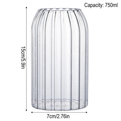 350/500/550/750ML Can-Shaped Glass Cups with Bamboo Lids & Glass Straws