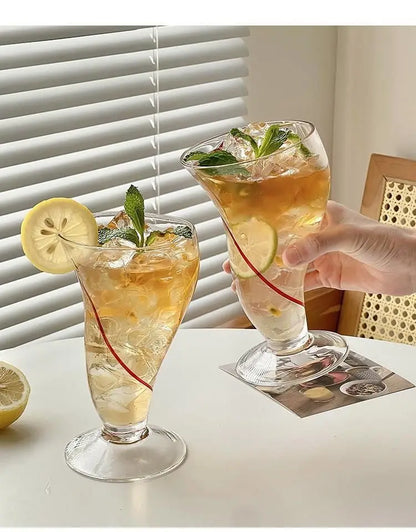 Premium Creative Design Glass Cup – 470ml Unique Drinkware