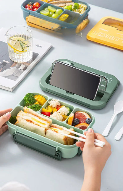1300ML- Lunch Box with 4 Compartments – Leakproof Bento Lunchbox