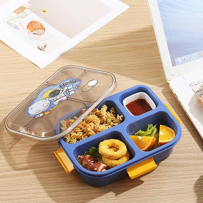 4 Compartments Leakproof Bento Lunchbox for School
