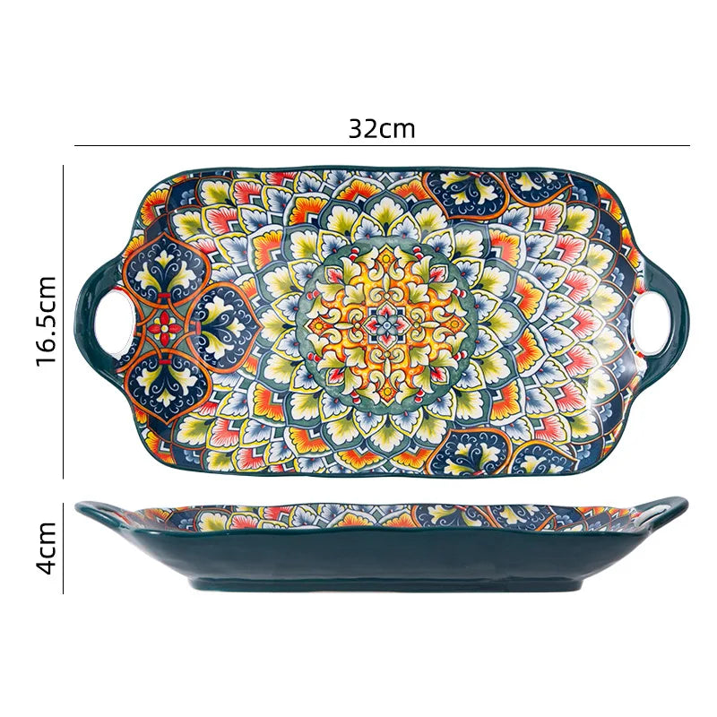 Bohemian Retro pattern Ceramic Dinnerware – Plates & Bowls