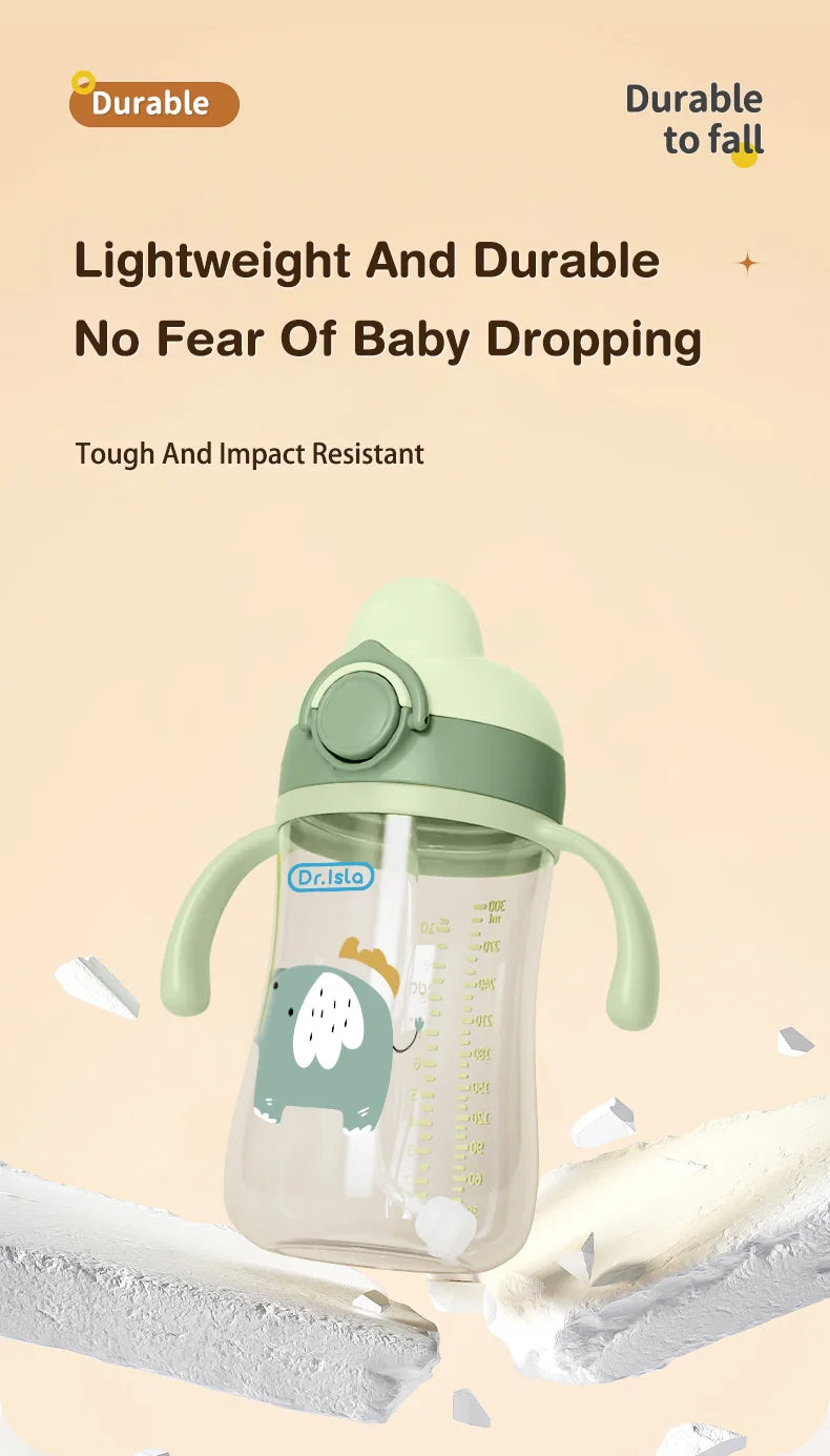 Portable Baby Water Bottle 300ml – Baby Feeding Cup with Straw