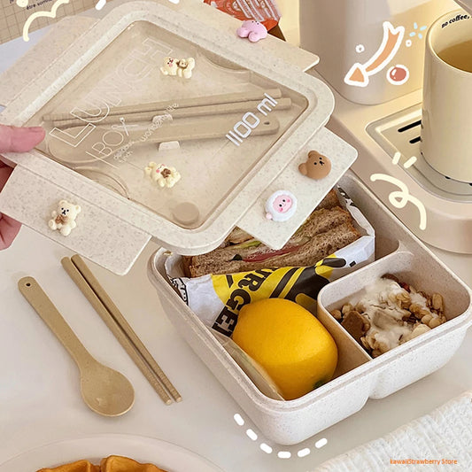 1100ML Lunch Box Bento Box With Spoon Chopsticks